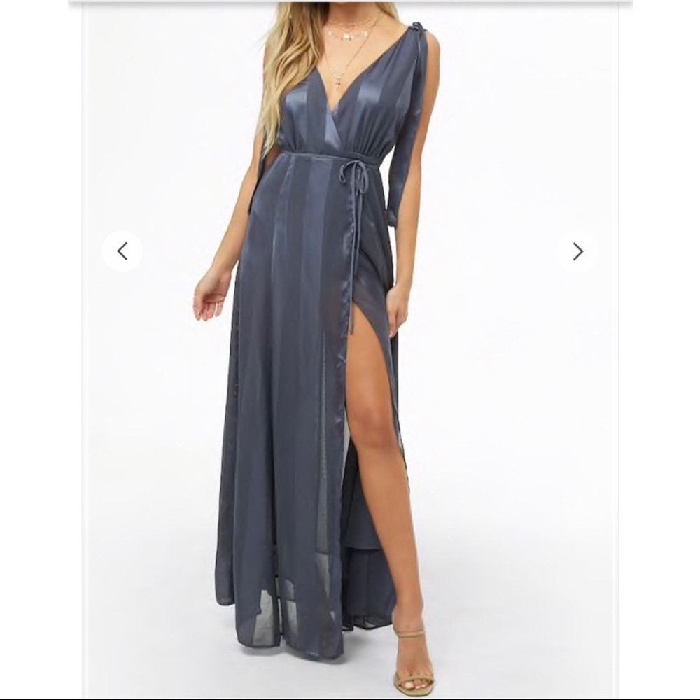 Striped Maxi Wrap Dress